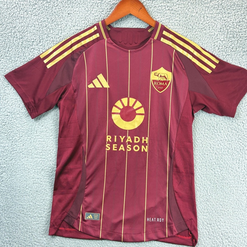 Adidas AS Roma Dybala HEAT.RDY Soccer Jersey Mens S Maroon Gold Blokecore